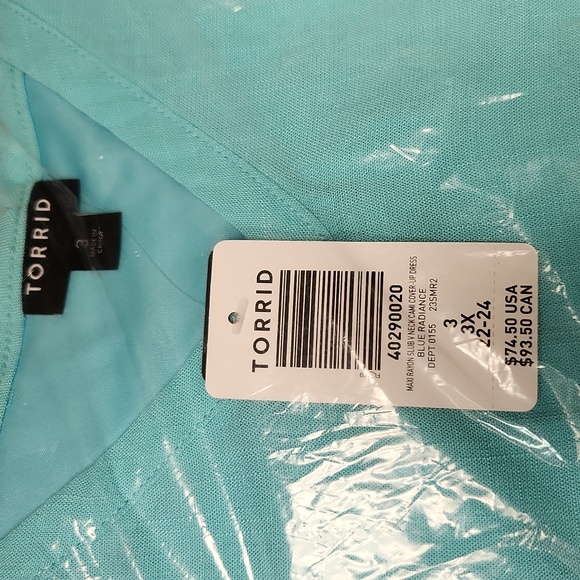 ❤️NWT VINTAGE TORRID SWIM COVER UP - V NECK - LINED BEACH DRESS PLUS SIZE - Picture 6 of 13